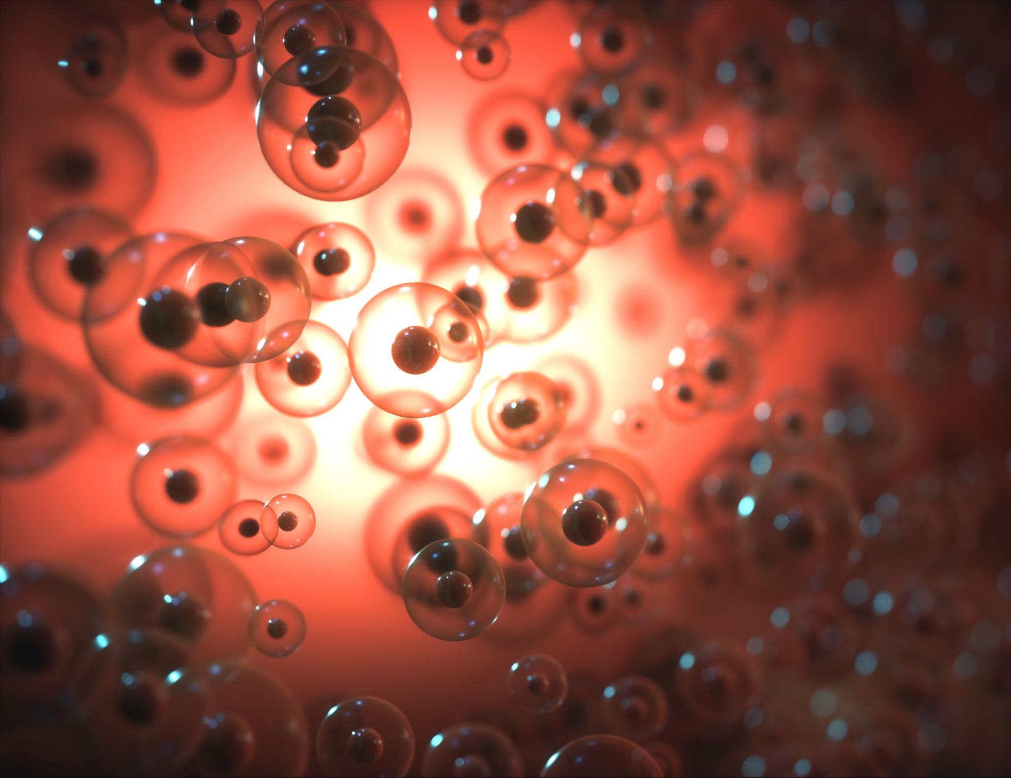 An abstract image of spheres in science cell regeneration concept